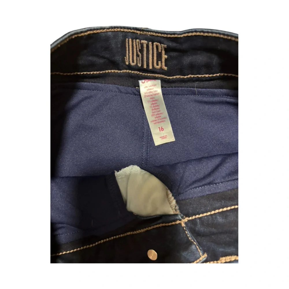 Justice Dark Wash Studded Denim Mini Skirt/Skort Youth Size 16